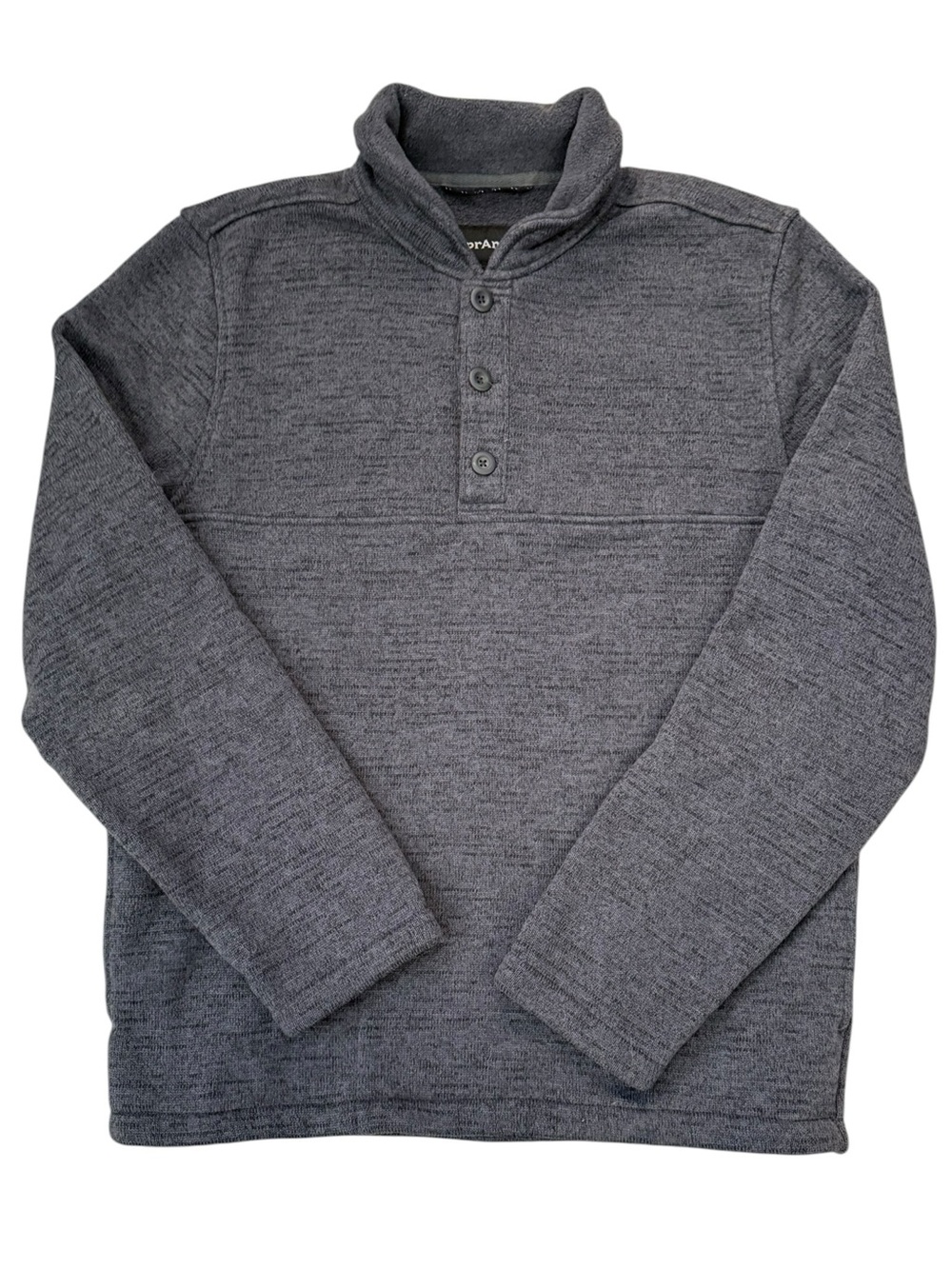 prAna Polartec Tri Thermal Threads Henley Large Charcoal Gray Pullover Outdoor